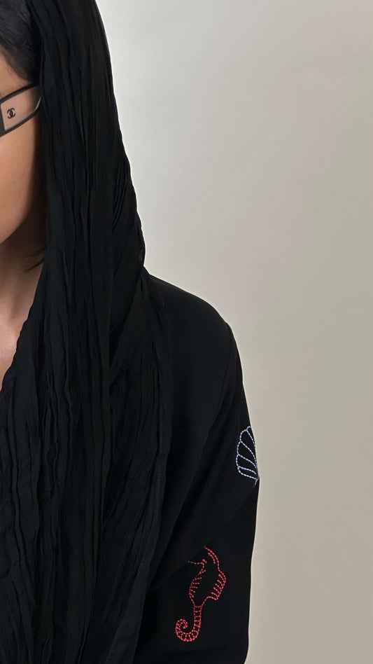 Pleated shela-black