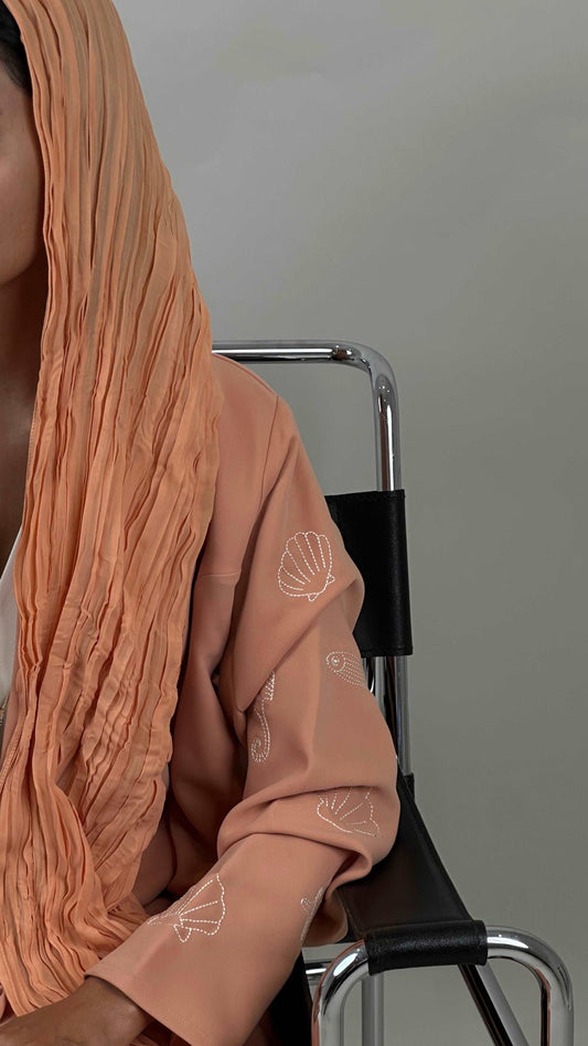 Pleated shela -Orange
